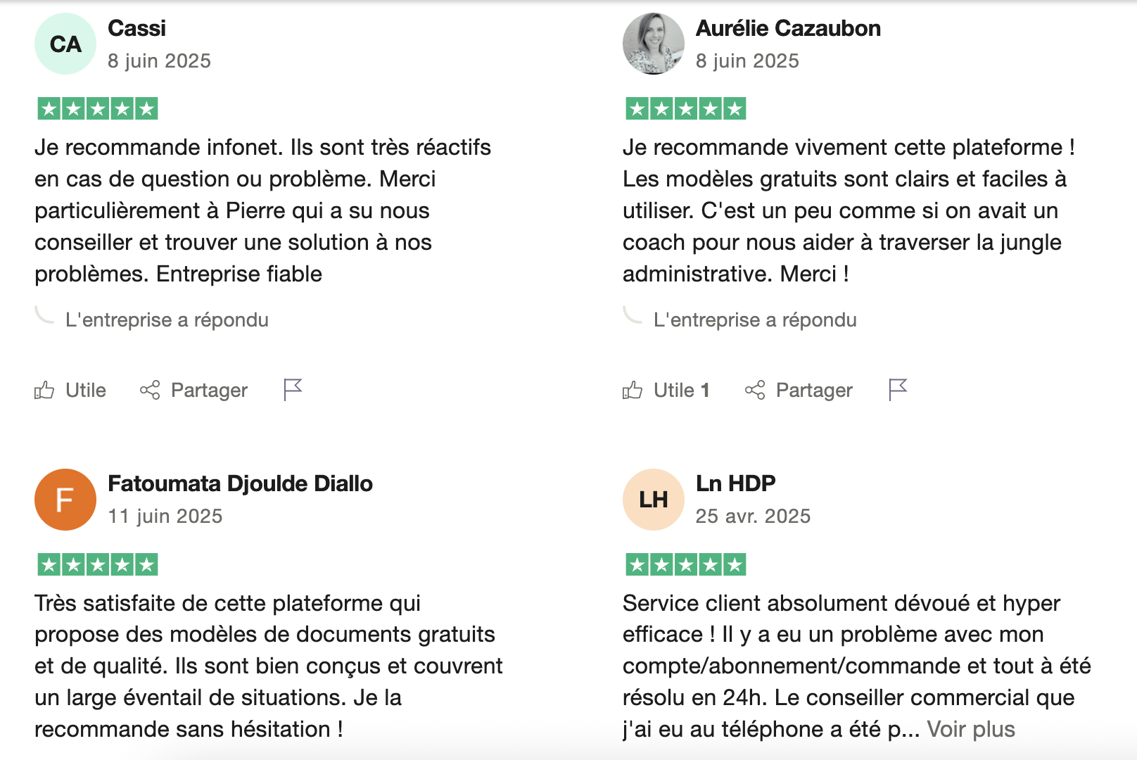 Avis Infonet Trustpilot